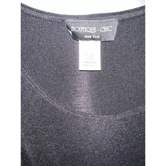 Boutique- Chic New York slinky black sleeveless shell blouse tank top EUC Sz M - Picture 2 of 5